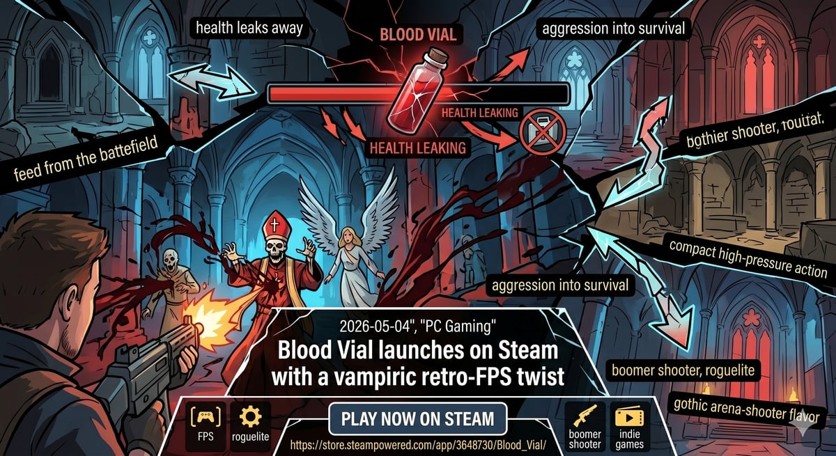 Blood Vial launches on Steam with a vampiric retro-FPS twist