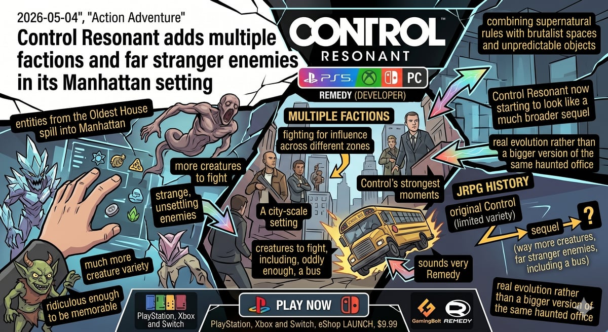 Control Resonant adds multiple factions and far stranger enemies in its Manhattan setting