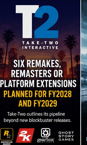 Take-Two plans six remakes, remasters or platform extensions for FY2028 and FY2029