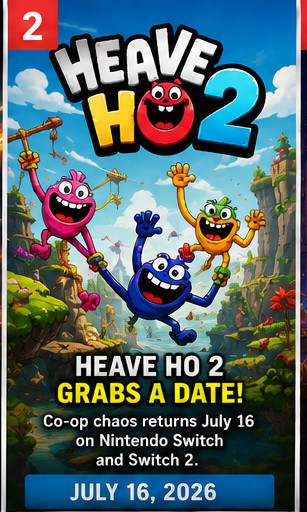 Heave Ho 2 grabs a July 16 date on Switch and Switch 2