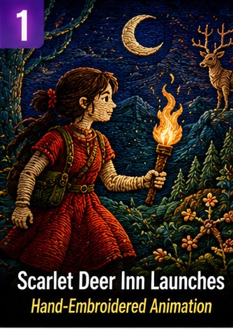 Scarlet Deer Inn Launches With Hand-Embroidered Animation