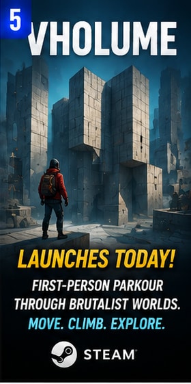 VHOLUME Launches Its Brutalist First-Person Platforming Today