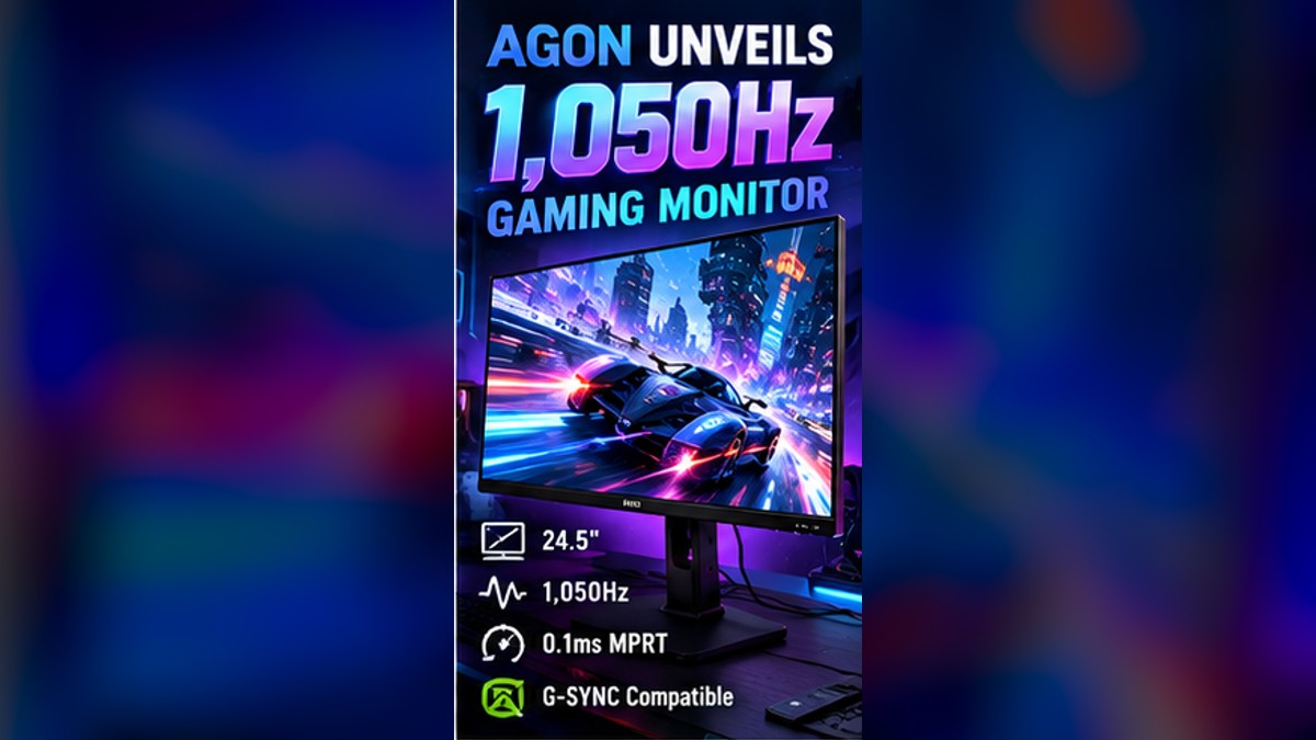 AGON Announces a 1,050Hz Gaming Monitor, Because Apparently 500Hz Was Practically a Slideshow